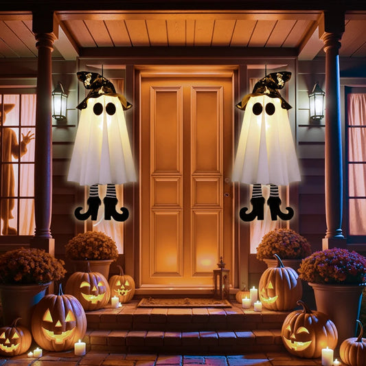 LED Light-Up Witch & Ghost Hanging Decor – Perfect
